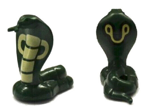 Lego Cobra Snake with Tan and Black Pattern Animal Minifigure Lot Of 2