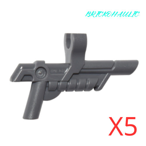 Lego Dark Bluish Gray Gun Blaster with Clip Weapons Accessories Parts Lot of 5