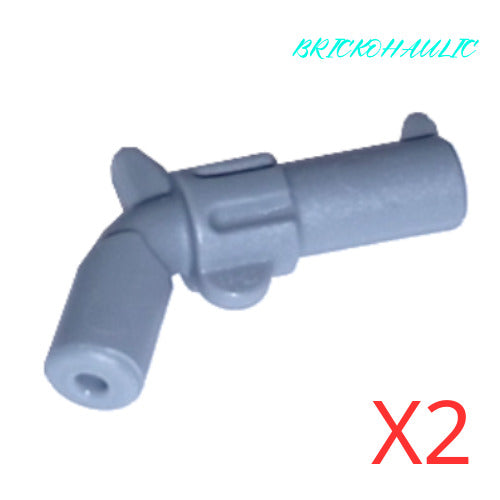 Lego Dark Bluish Gray Gun Pistol Revolver Weapons Accessories Parts Lot of 2