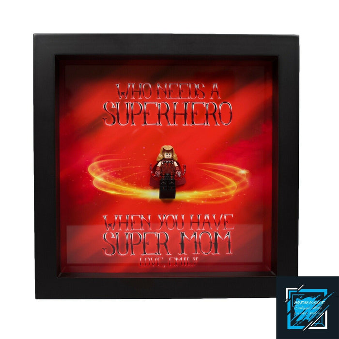 Brickohaulic Personalized Frame Scarlet Witch Minifigure Mother, Mom, Wife Gift