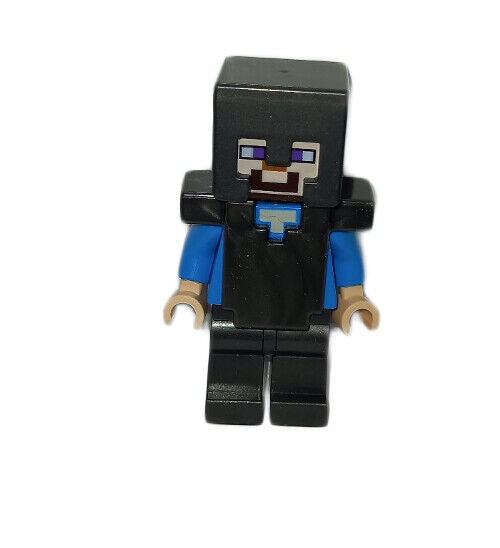 Lego Steve 21172 Minecraft Pearl Dark Gray Helmet, Armor and Legs Minifigure