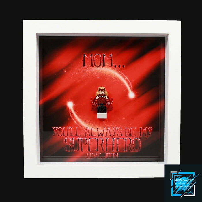 Brickohaulic Personalized Frame Scarlet Witch Minifigure Mother, Mom, Wife Gift