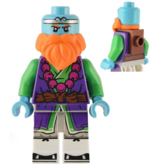 Lego Sandy 80044 Purple & Bright Green Robe Neck Bracket Monkie Kid Minifigure