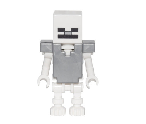 Lego Skeleton 21127 Cube Skull Flat Silver Armor Minecraft Minifigure