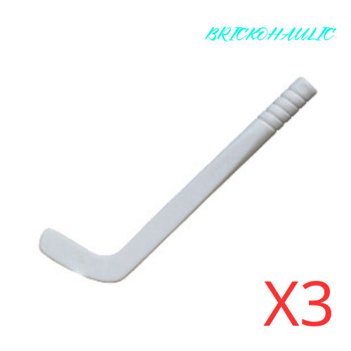 Lego White Hockey Stick Tapered Shaft Utensils Tools Accessories Parts Lot of 3