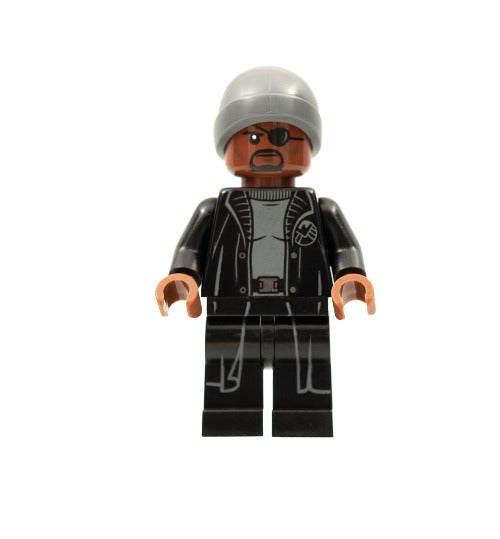 Lego Nick Fury 76196 Dark Bluish Gray Beanie Avengers Super Heroes Minifigure