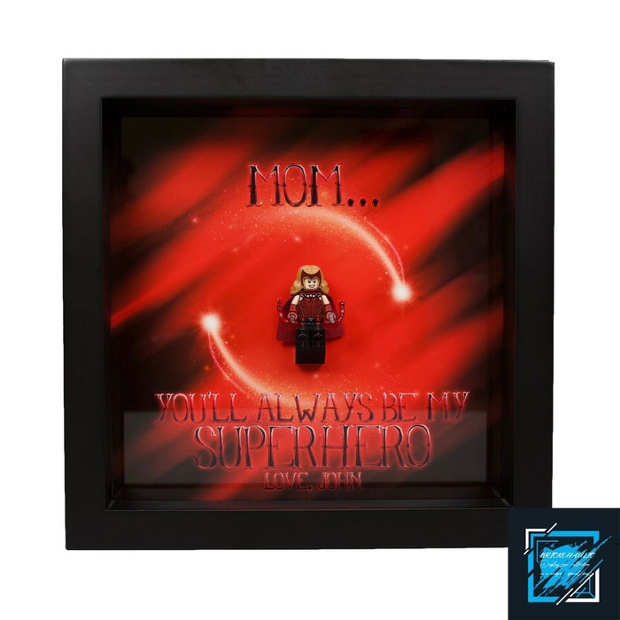 Brickohaulic Personalized Frame Scarlet Witch Minifigure Mother, Mom, Wife Gift
