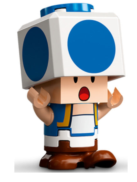 Lego Blue Toad 71390 Surprised Super Mario Minifigure