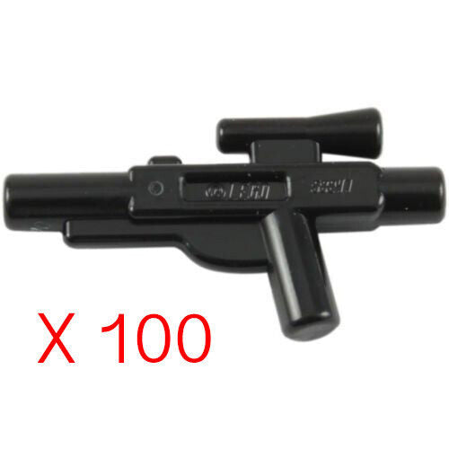 Lego Star Wars Lot of 100 Short Blaster Black Gun Weapons Accessories