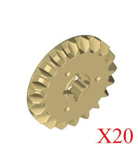 Lego Tan Technic Gear 20 Tooth Bevel Parts Pieces Lot of 20