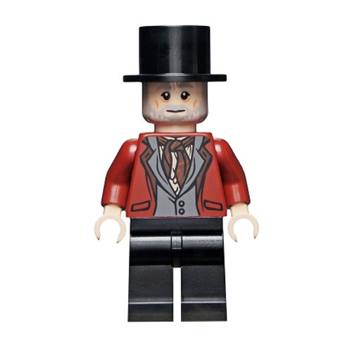 Lego Wizard 40500 Male, Black Top Hat, Dark Red Suit Harry Potter Minifigure