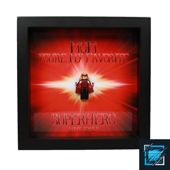 Brickohaulic Personalized Frame Scarlet Witch Minifigure Mother, Mom, Wife Gift