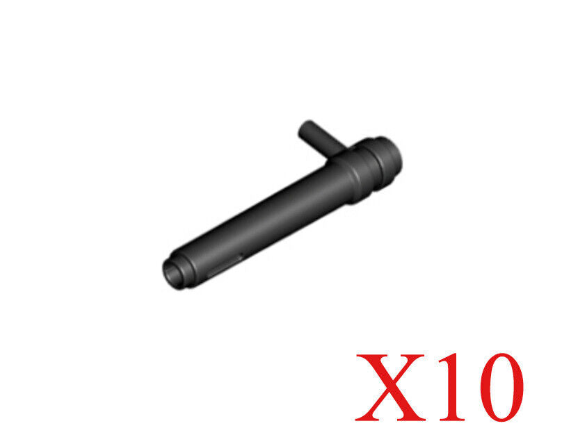 Lego Black Cylinder 1 x 5 1/2 with Handle (Friction Cylinder) Parts Lot of 10