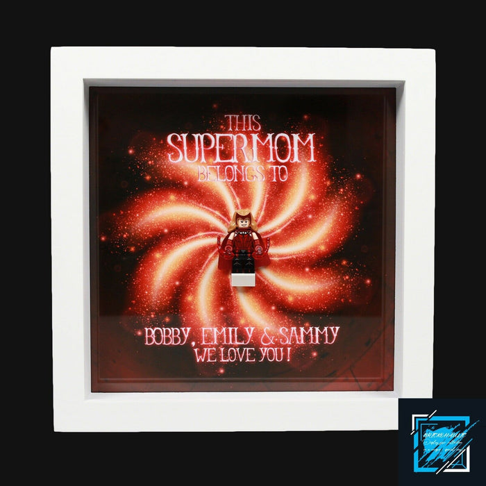 Brickohaulic Personalized Frame Scarlet Witch Minifigure Mother, Mom, Wife Gift