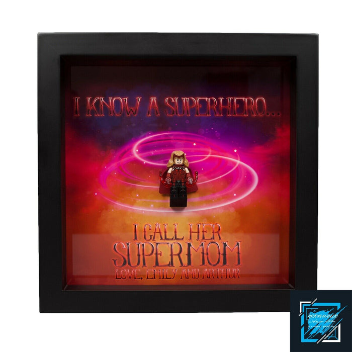 Brickohaulic Personalized Frame Scarlet Witch Minifigure Mother, Mom, Wife Gift