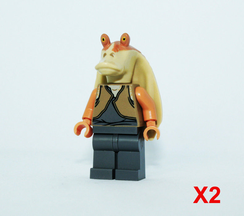 Lego Jar Jar Binks 75080 9499 7929 Printed Head Star Wars Minifigure Lot of 2