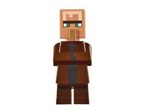 Lego Villager 21128 21138 Reddish Brown Top Minecraft Minifigure