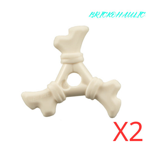 Lego White Bone Shuriken Weapons Tools Accessories Parts Lot of 2