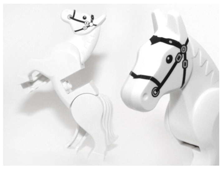 Lego White Horse 70404 79111 Movable Legs with Black Bridle Animal Minifigure