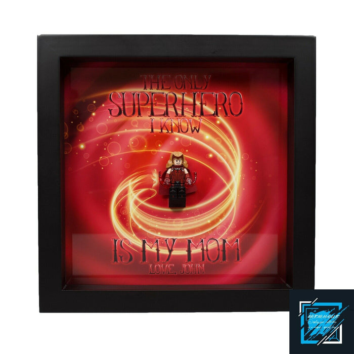 Brickohaulic Personalized Frame Scarlet Witch Minifigure Mother, Mom, Wife Gift