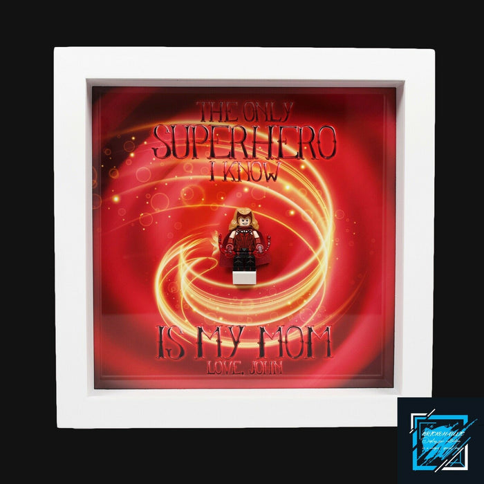 Brickohaulic Personalized Frame Scarlet Witch Minifigure Mother, Mom, Wife Gift