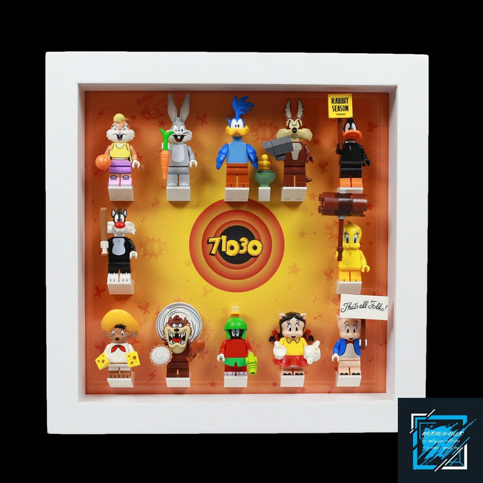 Brickohaulic White Display Frame Case for Looney Tunes Minifigures 71030