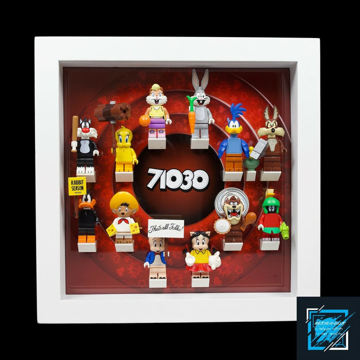 Brickohaulic White Display Frame Case for Looney Tunes Minifigures 71030
