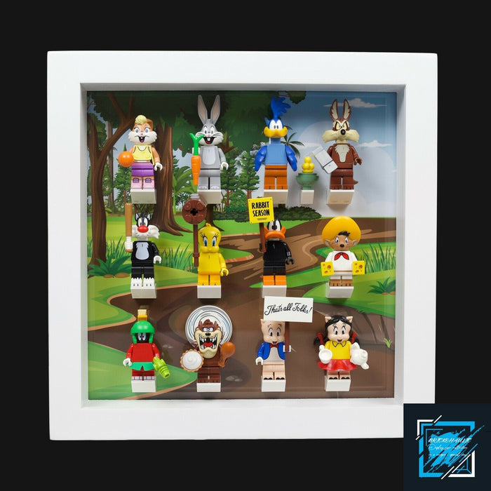 Brickohaulic White Display Frame Case for Looney Tunes Minifigures 71030