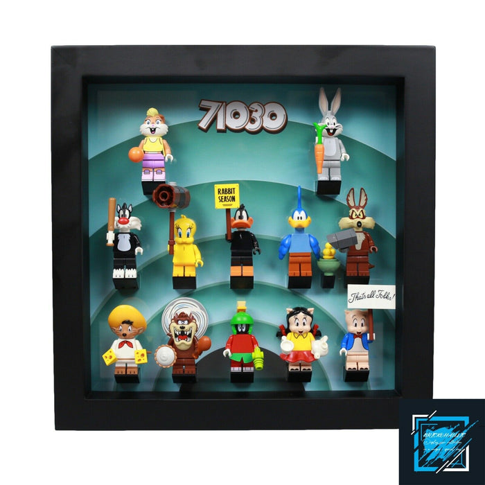 Brickohaulic Black Display Frame Case for Looney Tunes Minifigures 71030