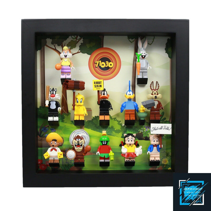 Brickohaulic Black Display Frame Case for Looney Tunes Minifigures 71030