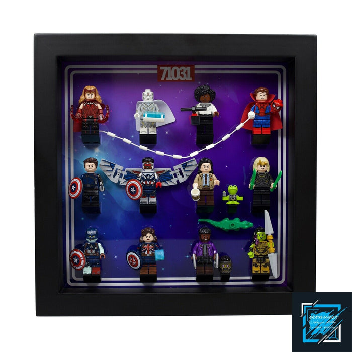 Brickohaulic Black Display Frame Case for Marvel Studios Minifigures 71031