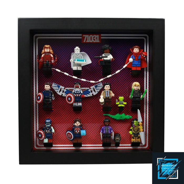 Brickohaulic Black Display Frame Case for Marvel Studios Minifigures 71031