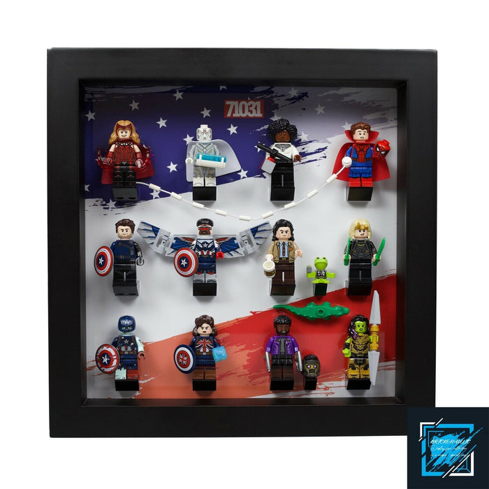 Brickohaulic Black Display Frame Case for Marvel Studios Minifigures 71031