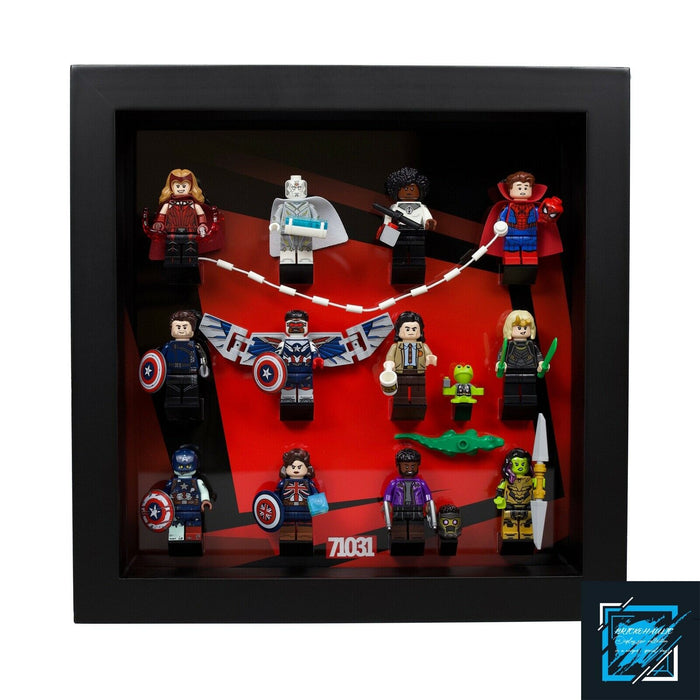 Brickohaulic Black Display Frame Case for Marvel Studios Minifigures 71031