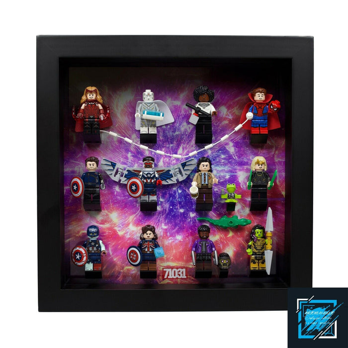 Brickohaulic Black Display Frame Case for Marvel Studios Minifigures 71031