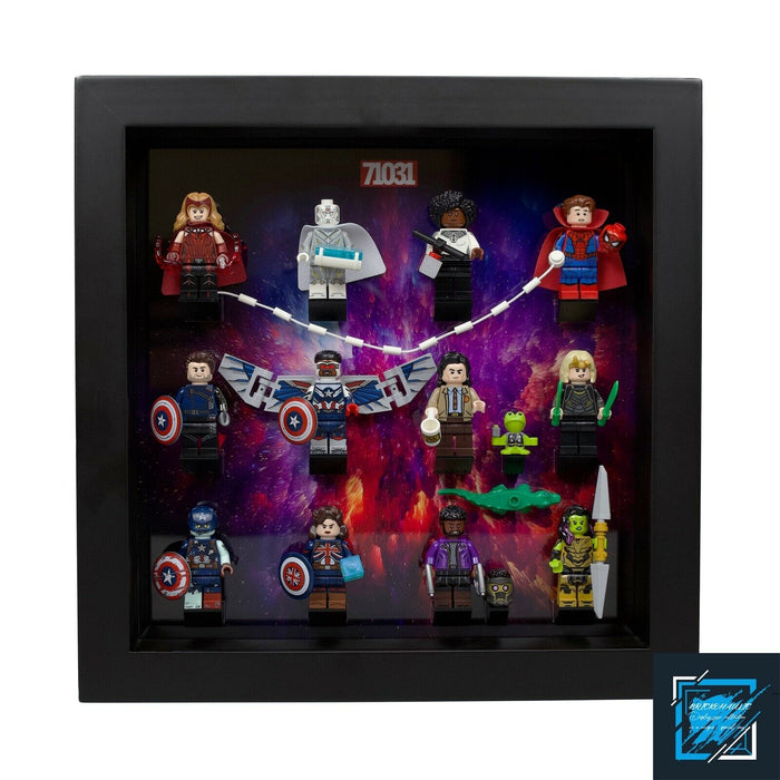 Brickohaulic Black Display Frame Case for Marvel Studios Minifigures 71031