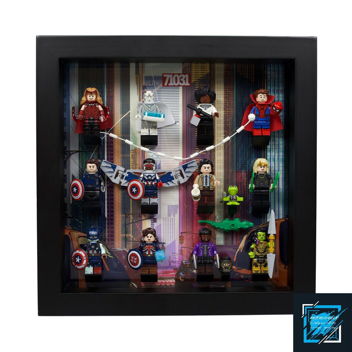 Brickohaulic Black Display Frame Case for Marvel Studios Minifigures 71031