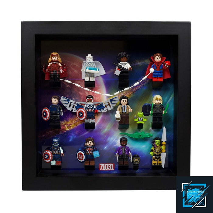 Brickohaulic Black Display Frame Case for Marvel Studios Minifigures 71031