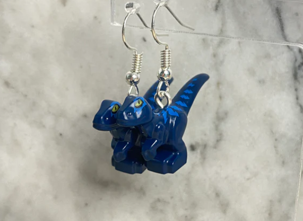 Lightsaber Drop Earrings Handmade with LEGO Bricks Parts