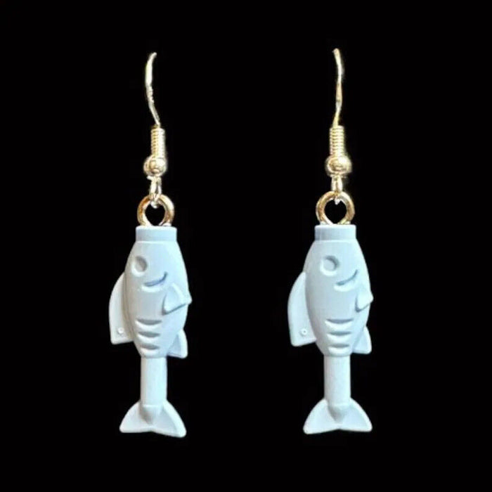 Brickohaulic Fish Dangle Earrings Handmade with LEGO® Bricks Parts