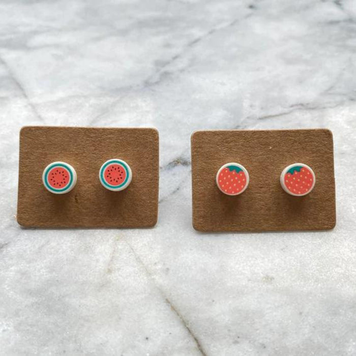 Brickohaulic Fruit Stud Earrings Handmade with LEGO® Bricks Parts