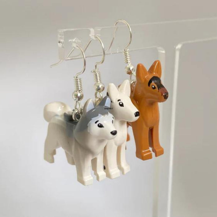 Brickohaulic Dog Drop Earrings Handmade with LEGO® Bricks Parts