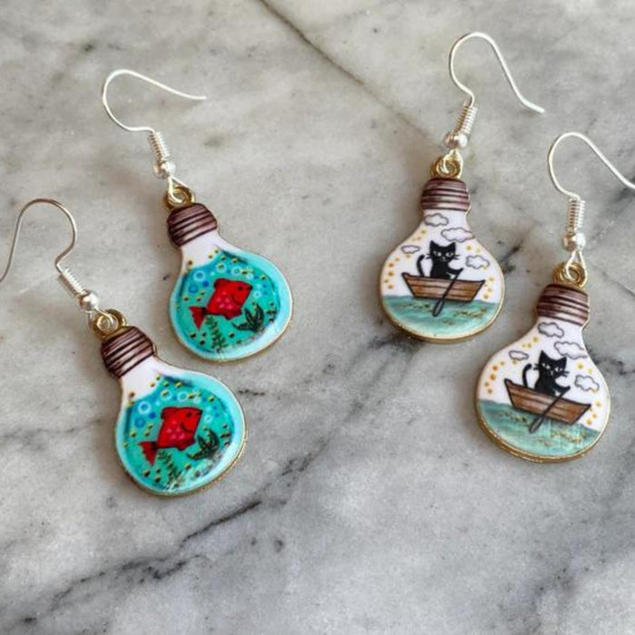 Brickohaulic Animal Lightbulb Drop Earrings Handmade with LEGO® Bricks Parts