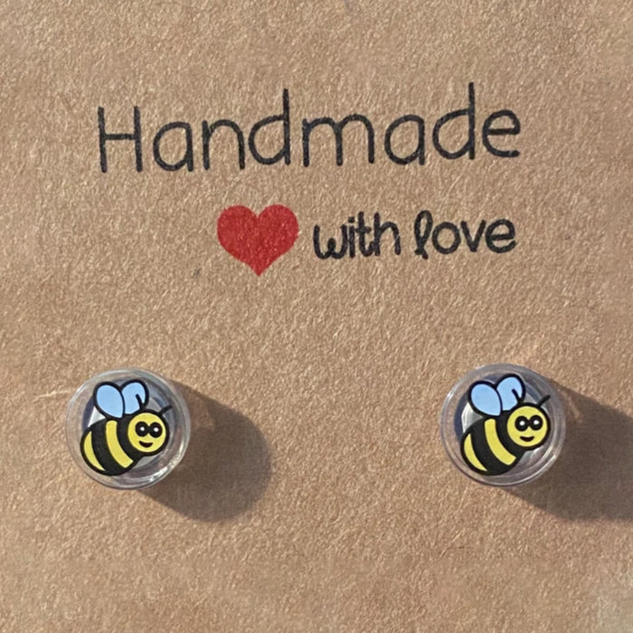 Brickohaulic Bee Stud Earrings Handmade with LEGO® Bricks Parts