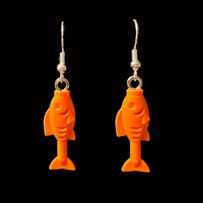 Brickohaulic Fish Dangle Earrings Handmade with LEGO® Bricks Parts