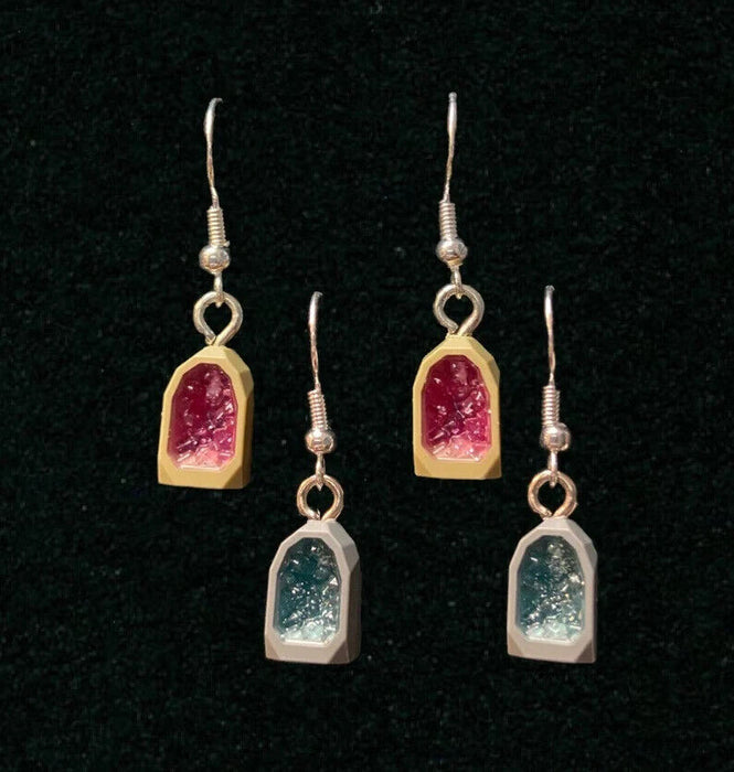 Brickohaulic Crystal Geode Earrings Handmade with LEGO® Bricks Parts