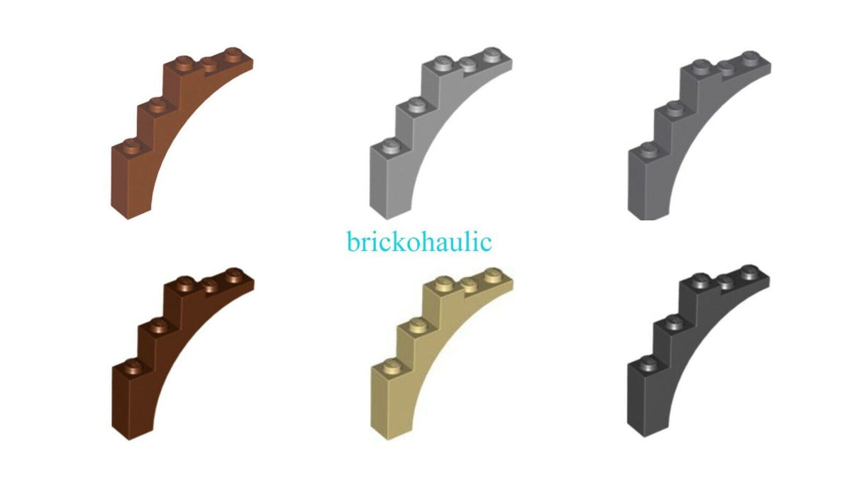 Lego Brick Arch 1 x 5 x 4 Continuous Bow Parts Pieces Lot ALL COLORS