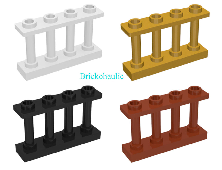 Lego Fence 1 x 4 x 2 Spindled with 4 Studs Parts Pieces Lot ALL COLORS