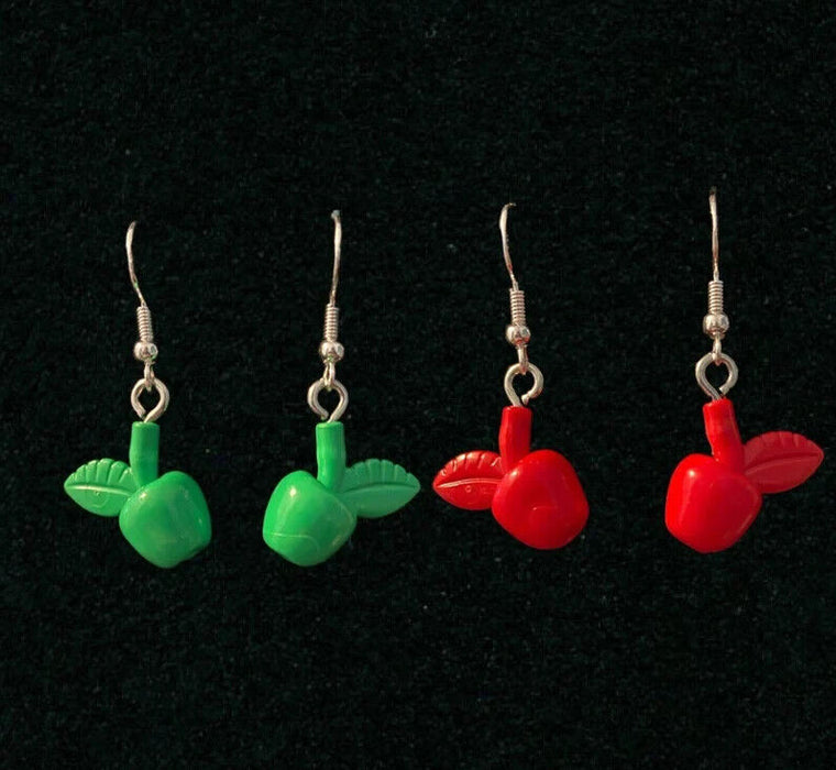 Brickohaulic Apple Dangle Earrings Handmade with LEGO® Bricks Parts