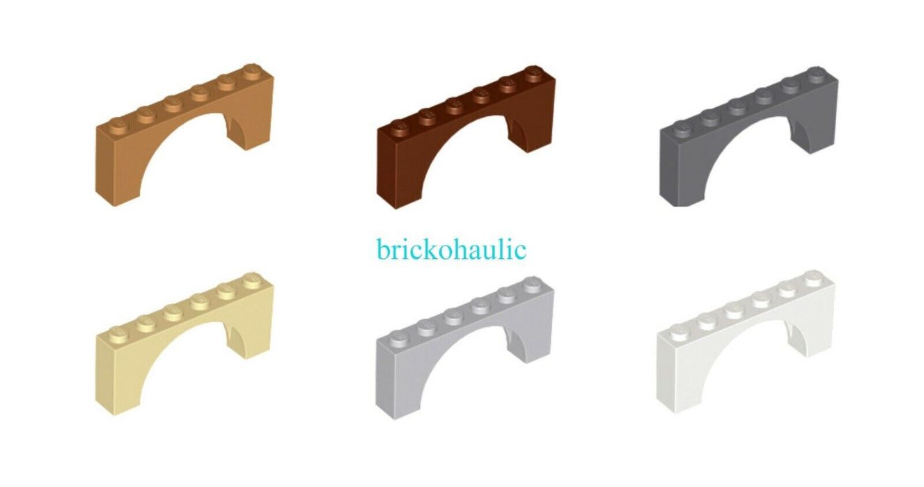 Lego Brick Arch 1 x 6 x 2 Medium Thick Top Parts Pieces Lot ALL COLORS